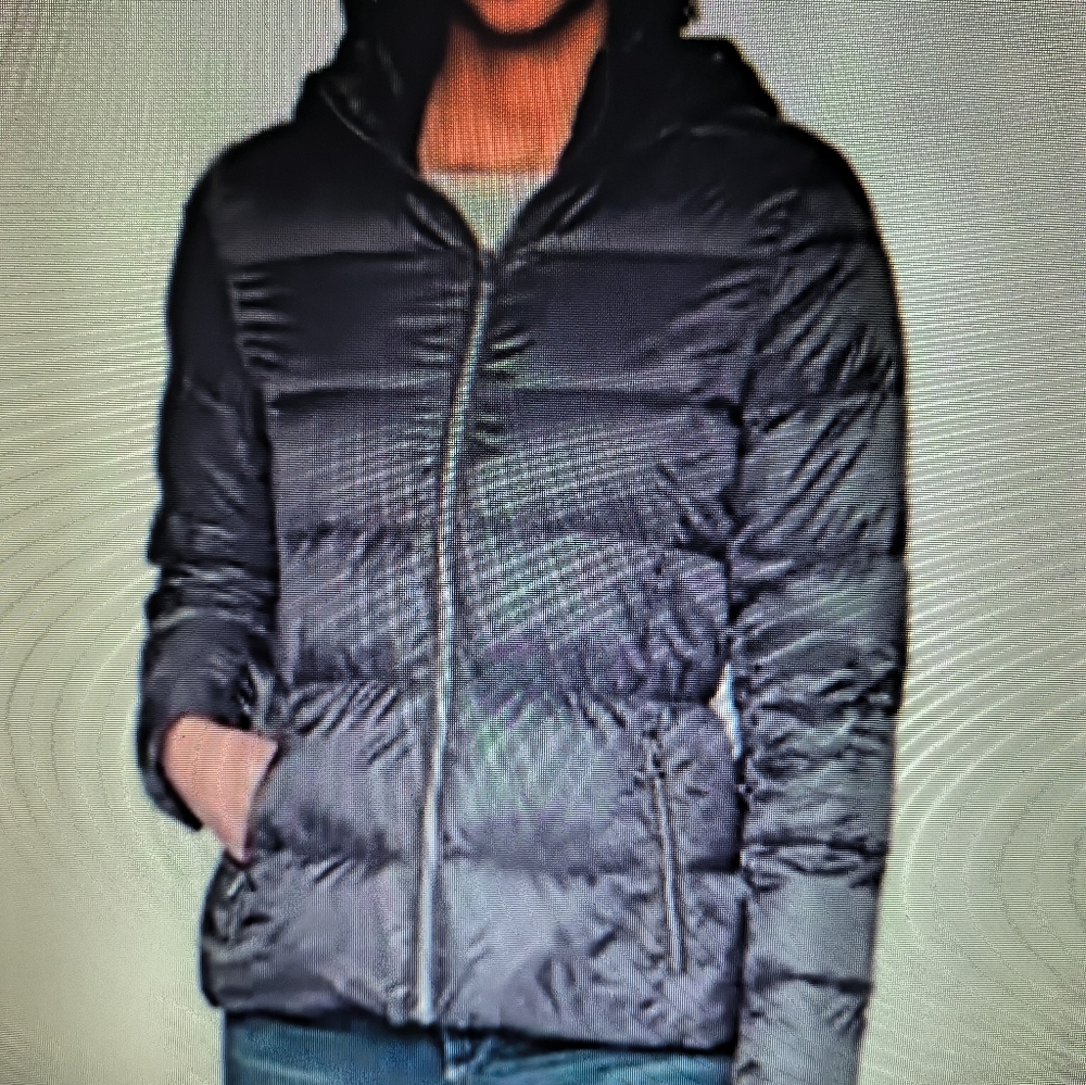 Lucky Brand  Black Down Quilted Puffer Jacket Sz Large. New W/T.